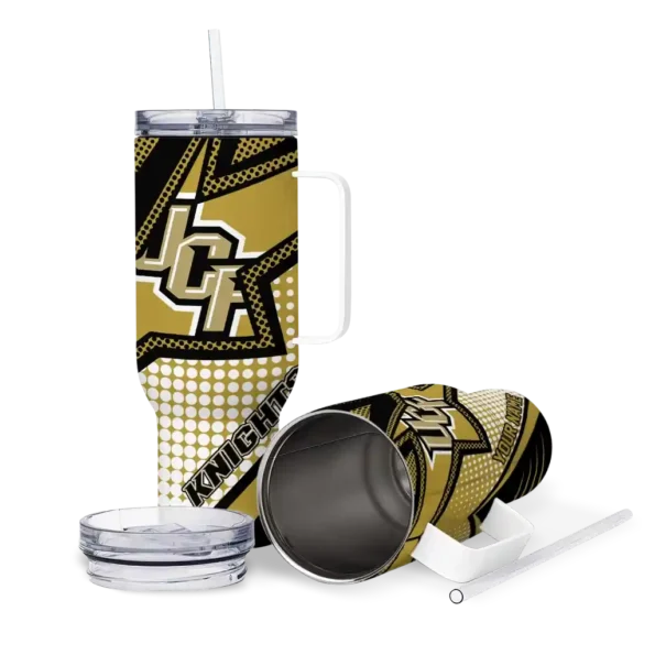 personalized ucf knights arrow burst gold curved tumbler high quality.webp