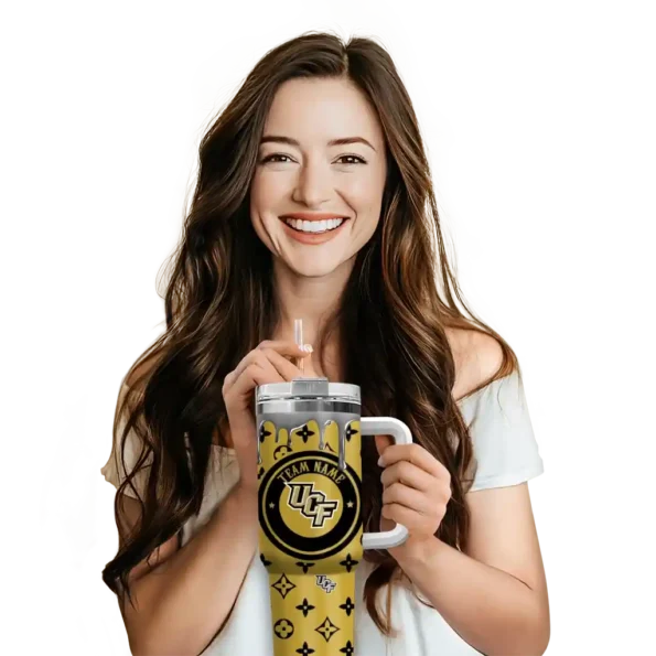 personalized ucf knights bullseye drips gold curved tumbler premium grade.webp