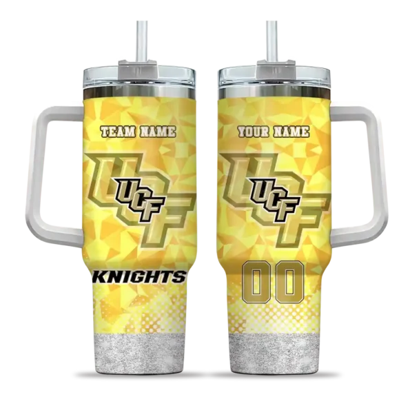 personalized ucf knights geometric prism gold curved tumbler best selling.webp