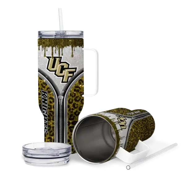 personalized ucf knights leopard zipper gold curved tumbler high quality.webp