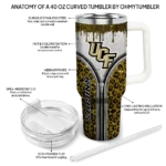 personalized ucf knights leopard zipper gold curved tumbler best selling.webp