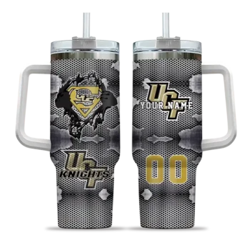 personalized ucf knights superman shield gold gray curved tumbler best selling.webp