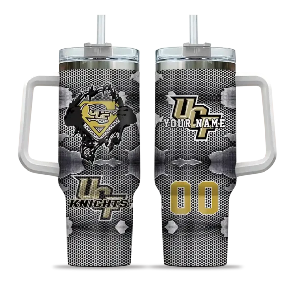 personalized ucf knights superman shield gold gray curved tumbler best selling.webp