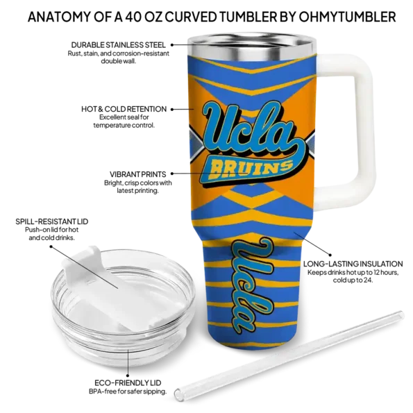 personalized ucla bruins chevron layers blue curved tumbler new arrival.webp