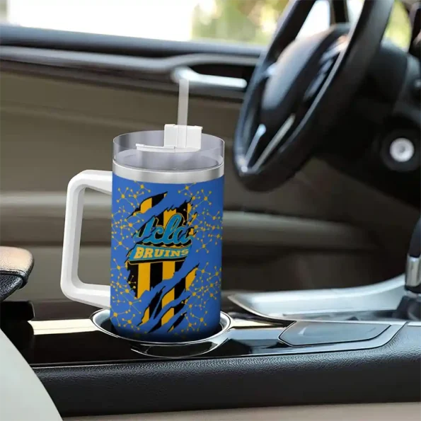personalized ucla bruins claw cut blue black curved tumbler trendy.webp