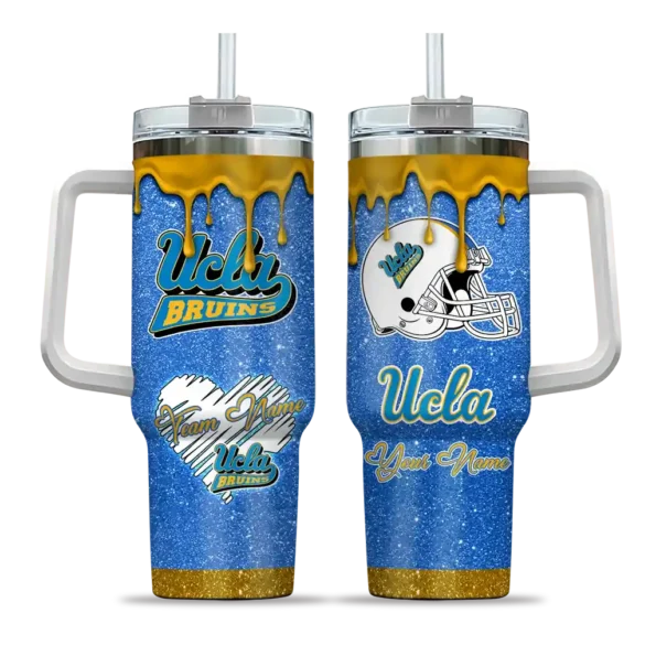 personalized ucla bruins heart helmet motif blue curved tumbler best selling.webp