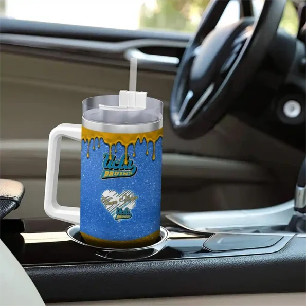 personalized ucla bruins heart helmet motif blue curved tumbler trendy.webp