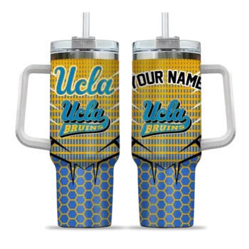 personalized ucla bruins hex texture blue curved tumbler best selling.webp