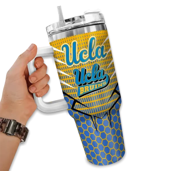personalized ucla bruins hex texture blue curved tumbler fashion forward.webp