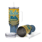personalized ucla bruins hex texture blue curved tumbler best selling.webp