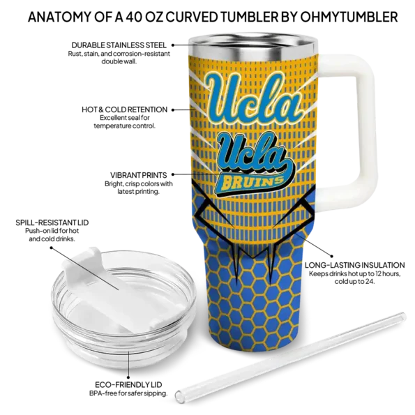personalized ucla bruins hex texture blue curved tumbler new arrival.webp