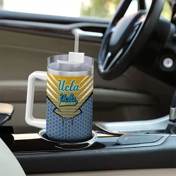 personalized ucla bruins hex texture blue curved tumbler trendy.webp