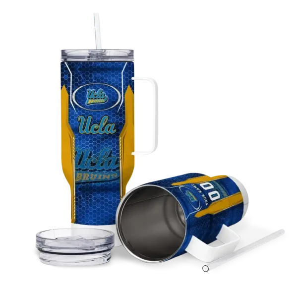 personalized ucla bruins hexagon armor blue curved tumbler high quality.webp