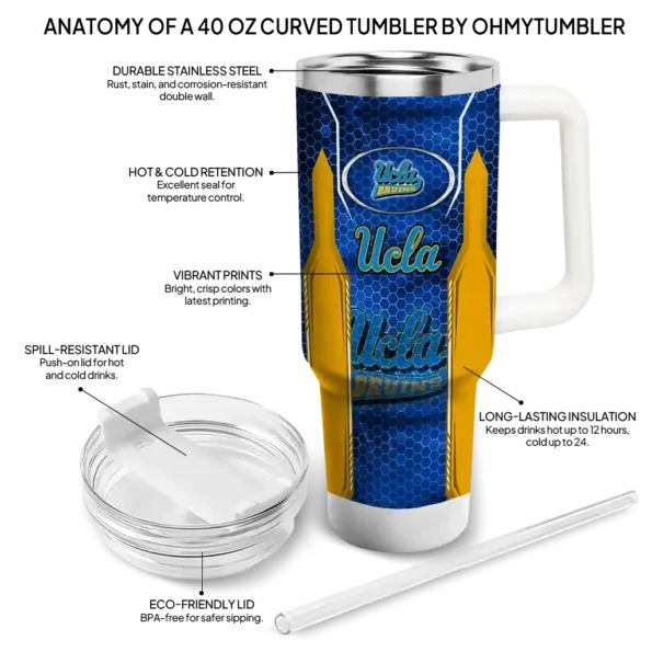 personalized ucla bruins hexagon armor blue curved tumbler new arrival.webp