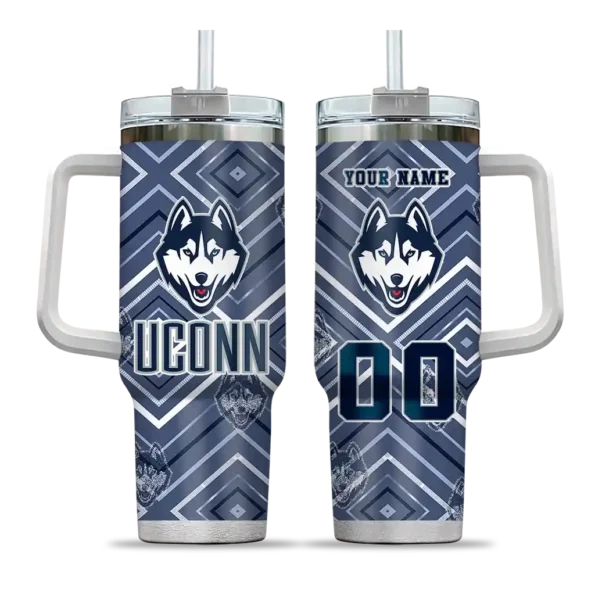 personalized uconn huskies bold diamonds blue curved tumbler best selling.webp