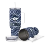 personalized uconn huskies bold diamonds blue curved tumbler best selling.webp