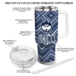 personalized uconn huskies bold diamonds blue curved tumbler best selling.webp
