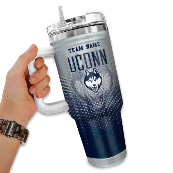 personalized uconn huskies gradient dots blue curved tumbler fashion forward.webp