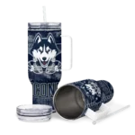 personalized uconn huskies honey streaks blue curved tumbler best selling.webp