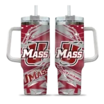 personalized umass minutemen abstract paths red curved tumbler best selling.webp
