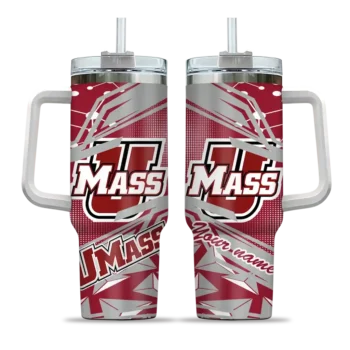 personalized umass minutemen abstract paths red curved tumbler best selling.webp