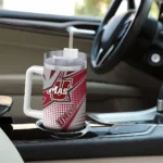 personalized umass minutemen arrow burst red curved tumbler best selling.webp