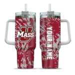 personalized umass minutemen burst swirl red curved tumbler best selling.webp
