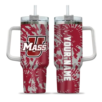 personalized umass minutemen burst swirl red curved tumbler best selling.webp