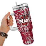 personalized umass minutemen burst swirl red curved tumbler best selling.webp