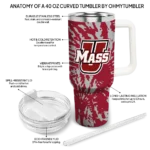 personalized umass minutemen burst swirl red curved tumbler best selling.webp