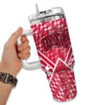 personalized unlv rebels chevron angle red curved tumbler best selling.webp