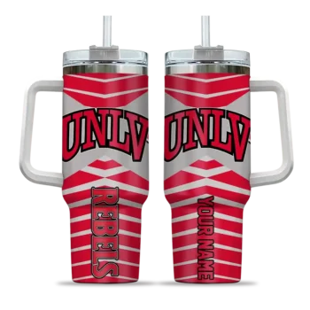 personalized unlv rebels chevron layers red curved tumbler best selling.webp