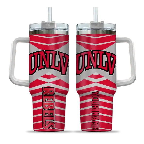 personalized unlv rebels chevron layers red curved tumbler best selling.webp