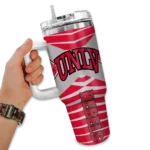 personalized unlv rebels chevron layers red curved tumbler best selling.webp