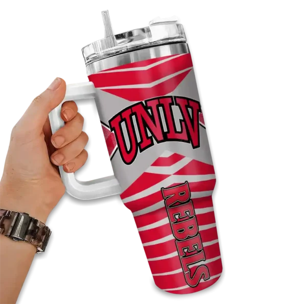 personalized unlv rebels chevron layers red curved tumbler fashion forward.webp