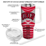 personalized unlv rebels chevron layers red curved tumbler best selling.webp
