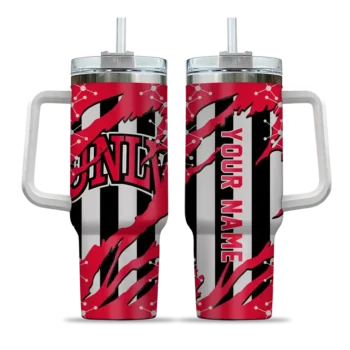 personalized unlv rebels claw cut red black curved tumbler best selling.webp