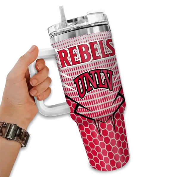 personalized unlv rebels hex texture red curved tumbler fashion forward.webp
