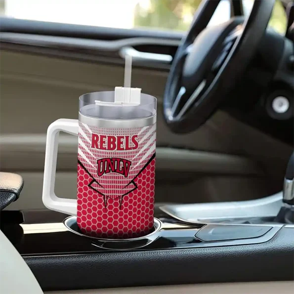 personalized unlv rebels hex texture red curved tumbler trendy.webp