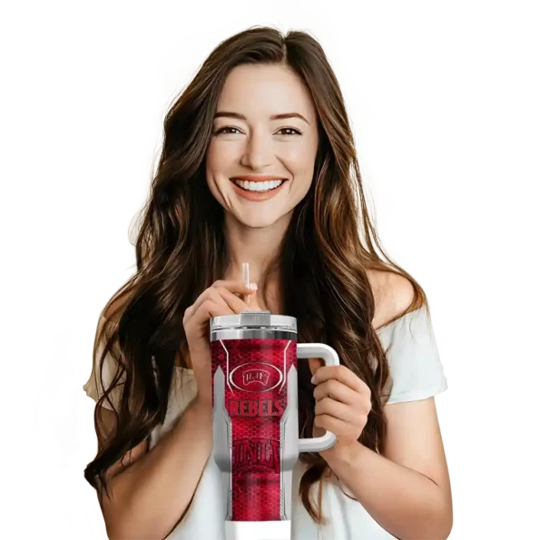 personalized unlv rebels hexagon armor red curved tumbler premium grade.webp