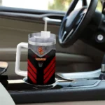 personalized usc trojans arrow armor red black curved tumbler best selling.webp