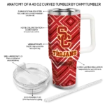 personalized usc trojans bold diamonds red curved tumbler best selling.webp