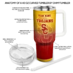 personalized usc trojans gradient dots red curved tumbler best selling.webp