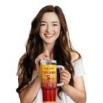 personalized usc trojans gradient dots red curved tumbler best selling.webp