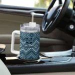 personalized utah state aggies bold diamonds navy curved tumbler best selling.webp