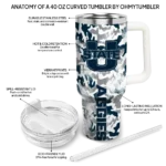 personalized utah state aggies camo mashup navy white curved tumbler best selling.webp