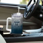 personalized utah state aggies gradient dots navy curved tumbler best selling.webp