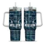 personalized utah state aggies honey streaks navy curved tumbler best selling.webp