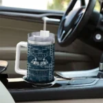 personalized utah state aggies honey streaks navy curved tumbler best selling.webp