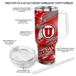 personalized utah utes abstract paths red curved tumbler best selling.webp